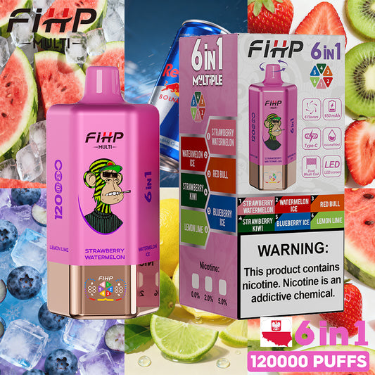 Jednorazowy e-papieros FIHP🚀, smak 6 w 1 (120 000 zaciągnięć)