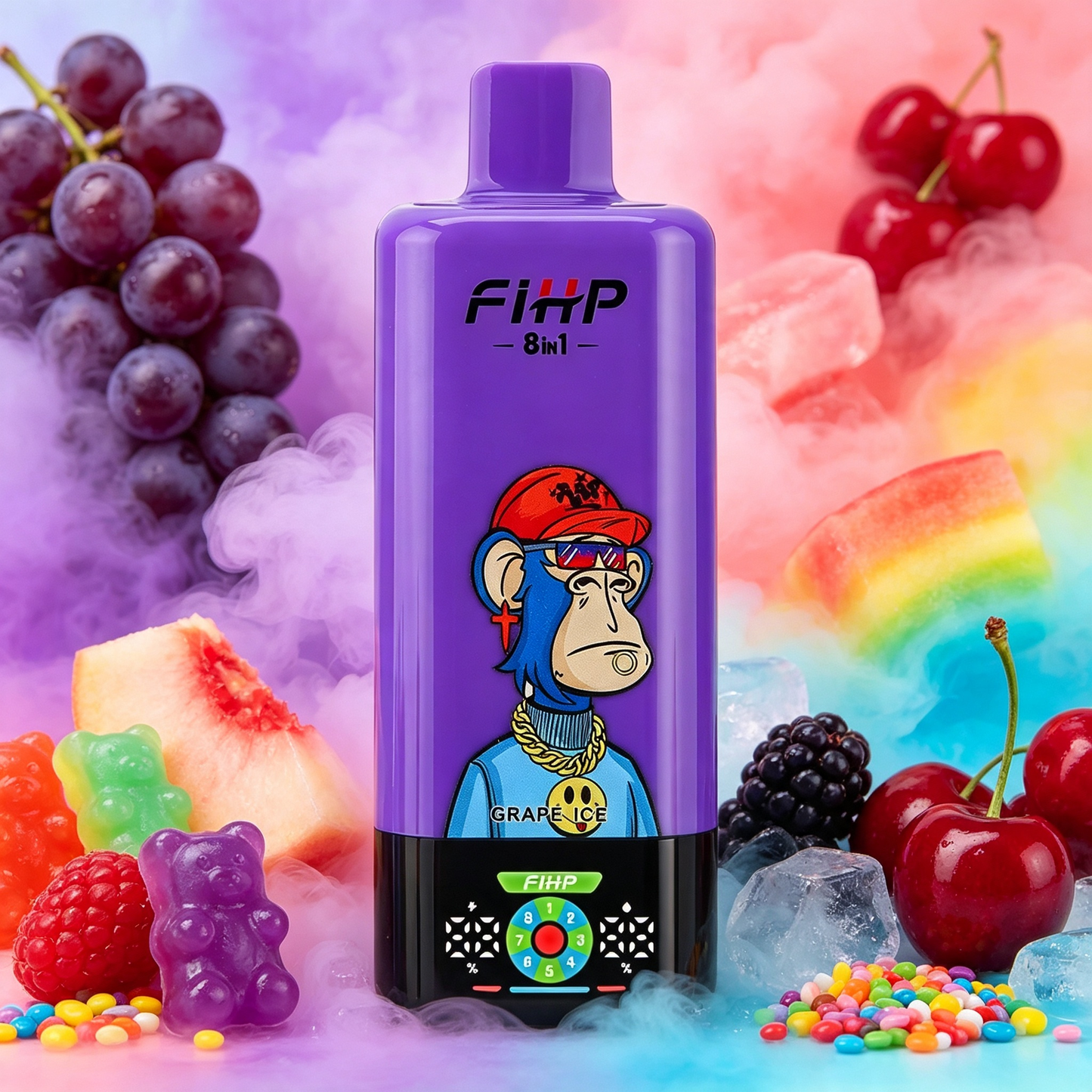 Papieros elektroniczny FIHP🚀, 8 w 1, wielosmakowy, jednorazowy, elektroniczny papieros (200 000 zaciągnięć)