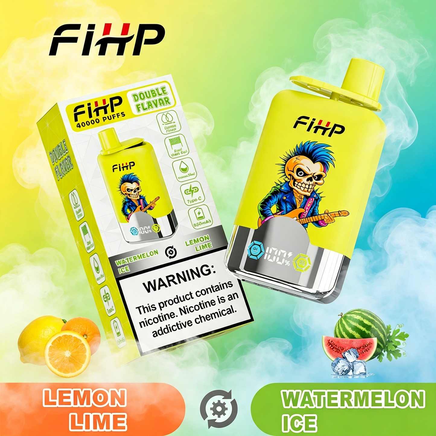 E-papieros FIHP🚀, jednorazowy e-papieros o podwójnym smaku (40 000 zaciągnięć)