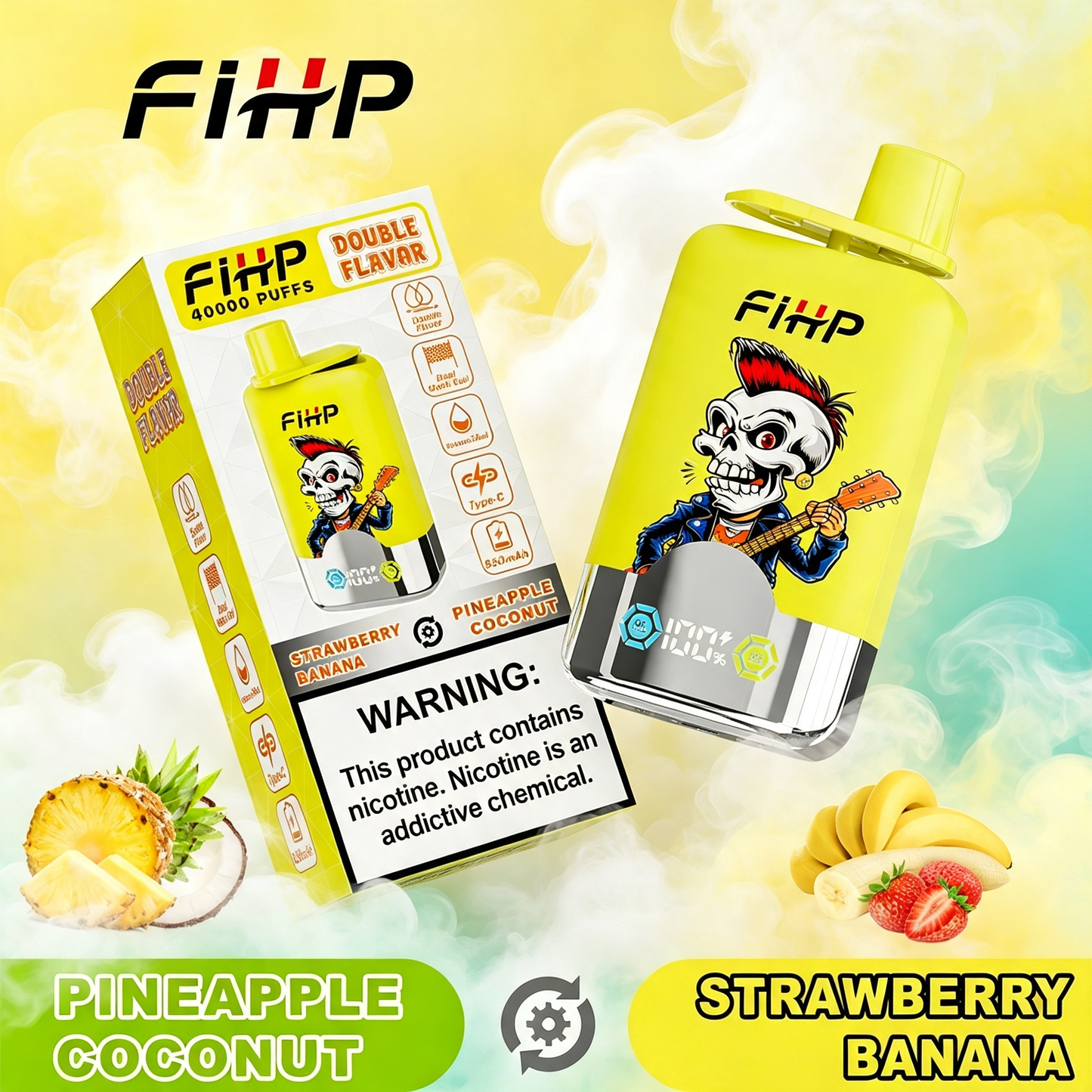 E-papieros FIHP🚀, jednorazowy e-papieros o podwójnym smaku (40 000 zaciągnięć)
