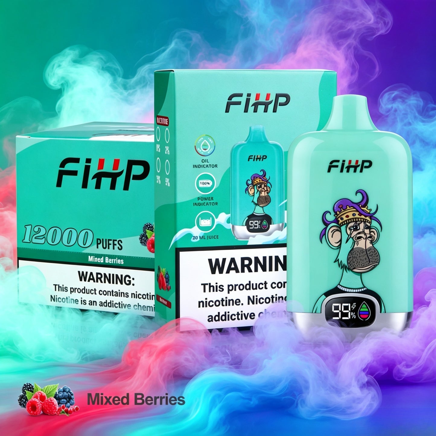 Papieros elektroniczny FIHP 🚀 Jednorazowy papieros elektroniczny (12 000 zaciągnięć)